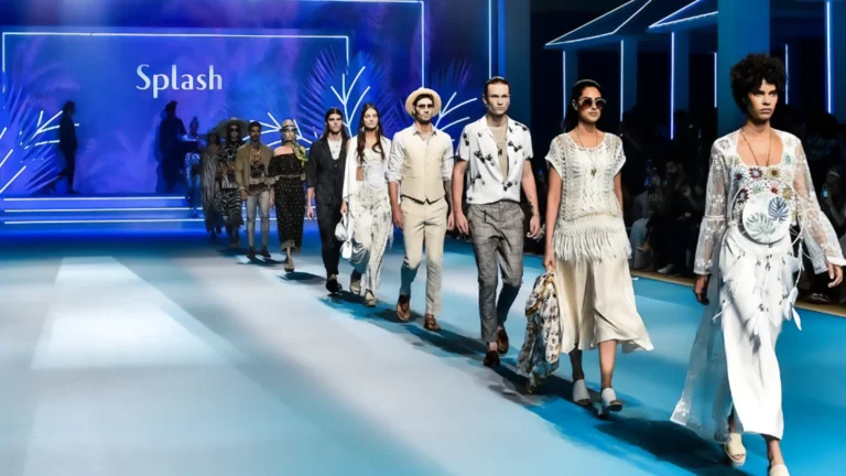 Fashion models walking the runway during a Landmark Group Splash fashion show.