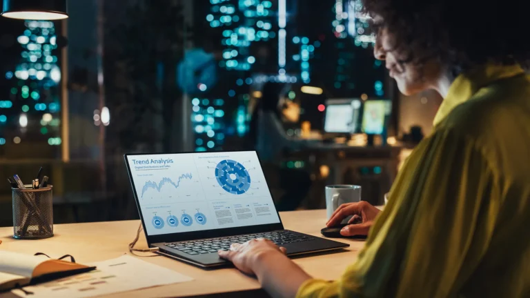 Financial advisor reviewing investment strategy for a customer.